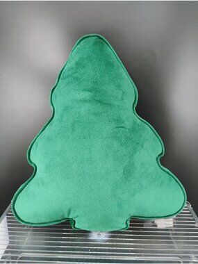Christmas Tree Shaped Plush Throw Pillow Green Soft Decor